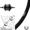 26 Zoll Ryde Andra 30 Disc Shimano SGC3001 7-Gang Hinterrad Schwarz -Fahrrad Rad Geschäft 8257214