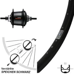 26 Zoll Ryde Andra 30 Disc Shimano SGC3001 7-Gang Hinterrad Schwarz