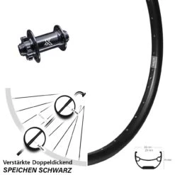 26 Zoll Vorderrad Heavy Duty KX-M Nabe 15x100 Mm Ryde Andra 29-559 ETRTO