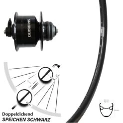 Shimano DH3D72 Ryde DP 19 Vorderrad 28 Zoll Centerlock Für Schnellspanner