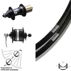 Laufradsatz 26 Zoll Ryde Andra 35 Shimano DH-3N31 Dynamo Novatec F162 SB 11-fach