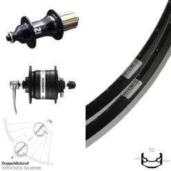 26 Zoll Dynamo Laufradsatz Ryde Andra 35 Schnellspanner Novatec F162 Shimano DH-3N31