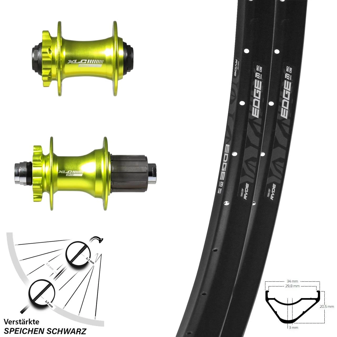 29 Zoll Laufradsatz Ryde Edge M30 Verstärkt XLC Nabe Grün Eloxiert 15x100 12x142 Mm 3 29 Zoll Laufradsatz Ryde Edge M30 Verstärkt XLC Nabe Grün Eloxiert 15x100 12x142 Mm