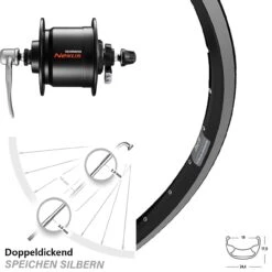 Vorderrad 28 Zoll Ryde Zac 19 Shimano DH-C3000-3N Nabendynamo