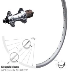 26 Zoll Hinteres Rad Ryde ZAC 421 KX-T 130 Mm Silbern