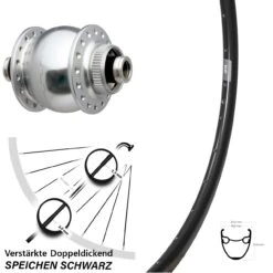 28 Zoll Vorderrad Mit Nabendynamo SON 28 Ryde DP 19 Für Steckachse