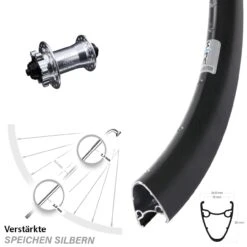 Ryde Dutch 19 Verstärktes Disc-Vorderrad 28-29 Zoll Mit KX-E Nabe Silbern 5x100 Mm 6-loch