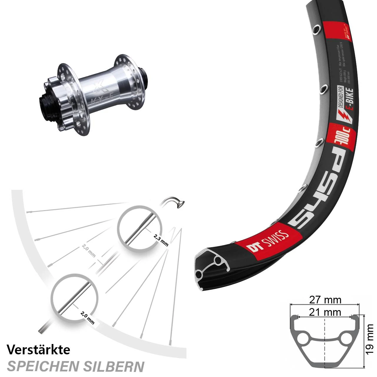 Dt-swiss DT Swiss 545 Disc-Vorderrad 26 Zoll Mit KX-E Nabe Silbern 15x100 Mm 6-loch 3 Dt-swiss DT Swiss 545 Disc-Vorderrad 26 Zoll Mit KX-E Nabe Silbern 15x100 Mm 6-loch