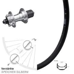 KX-E Nabe Silbern-eloxiert 5x135 Mm 6-Loch 11-fach Ryde Andra 40 Disc Hinterrad 26 Zoll