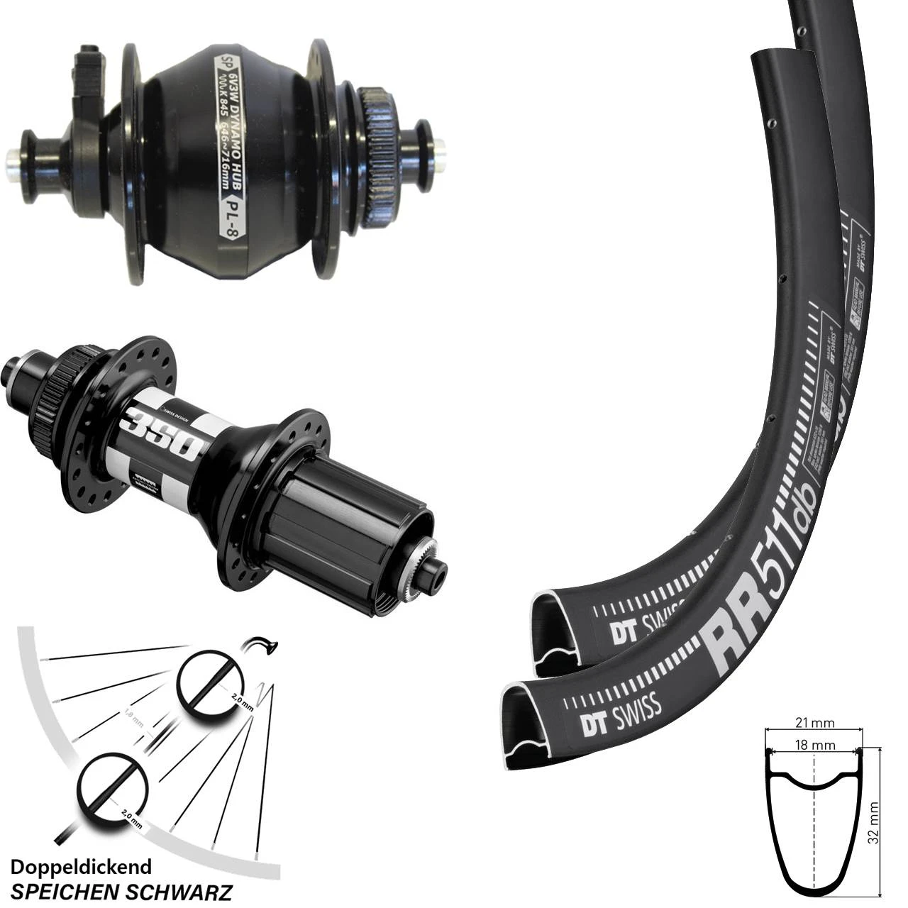 Dt-swiss 28 Zoll Laufradsatz DT Swiss RR 511-350 Shutter Precision PL-8 3 Dt-swiss 28 Zoll Laufradsatz DT Swiss RR 511-350 Shutter Precision PL-8