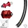 28-29 Zoll Laufradsatz Steckachse Nabe KX-G Rot-eloxiert 11-fach Centerlock Mavic A 1022 -Fahrrad Rad Geschäft 8263793