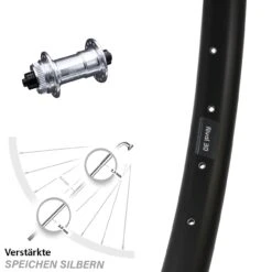 29 Zoll Vorderrad KX-E Nabe Centerlock 5x100 Mm Silbern Eloxiert Ryde Rival 30-622 ETRTO