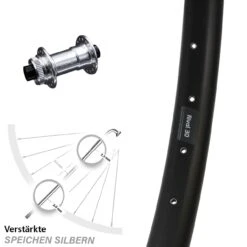 29 Zoll Vorderrad KX-E Nabe Centerlock 15x100 Mm Silbern Eloxiert Ryde Rival 30-622 ETRTO