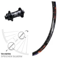 26 Zoll Vorderrad KX-E Nabe Centerlock 15x100 Mm Schwarz DRC 28-559 ETRTO