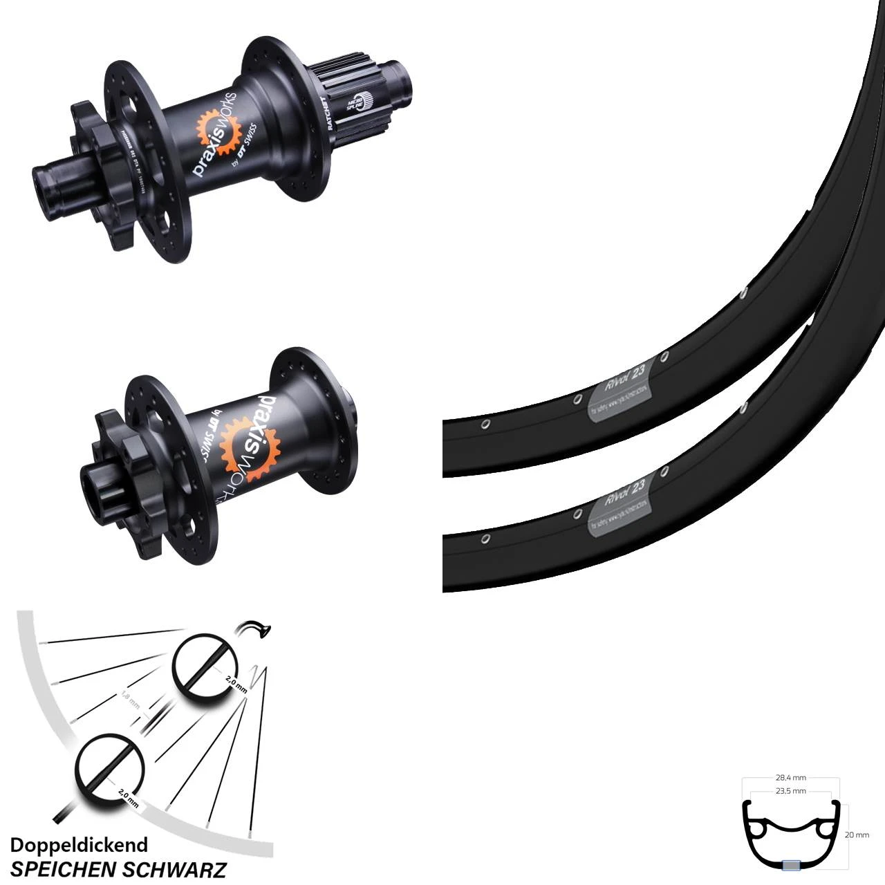 27,5 Zoll Laufradsatz Ryde Rival 23 DT Swiss 350 SL Microspline 12-fach Steckachse 3 27,5 Zoll Laufradsatz Ryde Rival 23 DT Swiss 350 SL Microspline 12-fach Steckachse