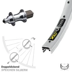 26 Zoll Hinterrad Novatec 5x135 Mm Silbern Exal XL 25