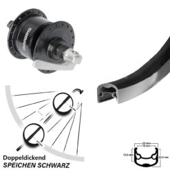 Vorderrad 28 Zoll Mit Shimano DH-N72 Nabendynamo Ryde Andra 30 Schwarz