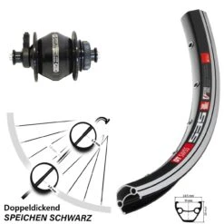 Dt-swiss Vorderrad 28 Zoll Shutter Precision PL-8 Nabendynamo DT Swiss 535